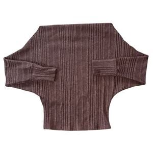 BKE Boat Neck Dolman Sleeve Fitted Hem Rust Brown Top Small